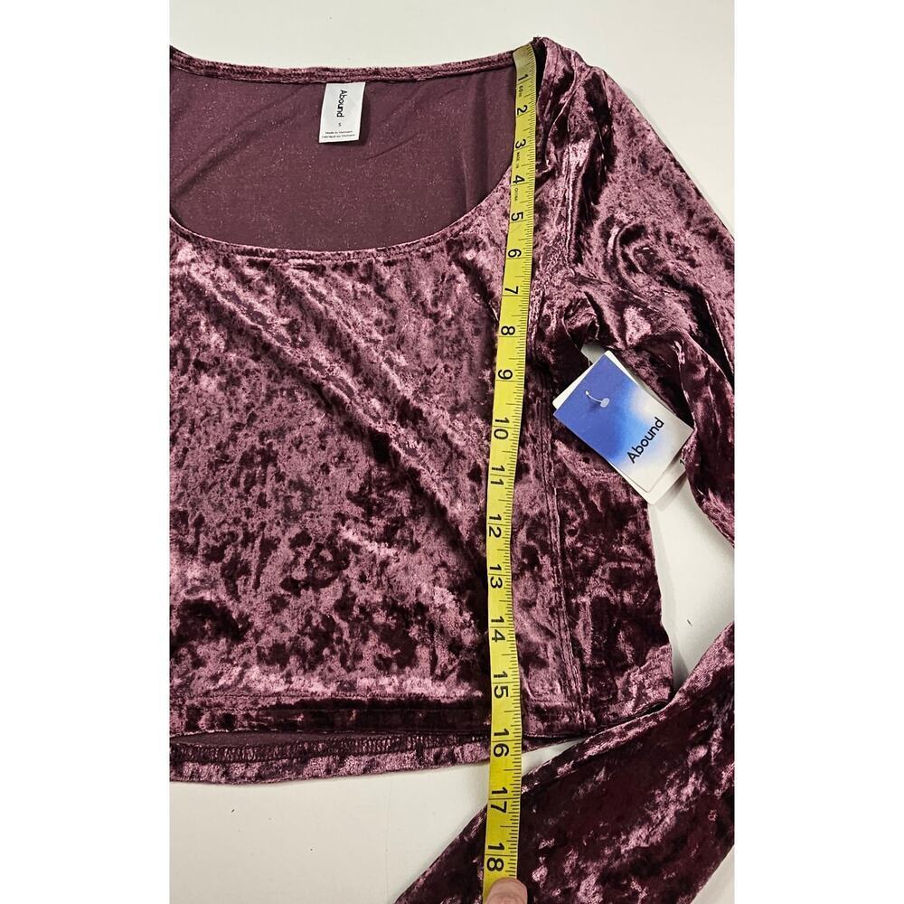 NWT Abound Nordstrom new purple velour long sleeve crop top small S y2k 90s - Picture 7 of 7
